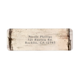 Rustic White Birch Blommigt & Hummingbird-inbjudan Returadress Etikett