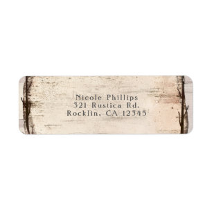 Rustic White Birch Blommigt & Hummingbird-inbjudan Returadress Etikett