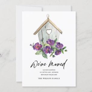 RUSTIC WHITE BLOMMIGT BIRD HOUSE FLYTTA NY ADRESS MEDDELANDE