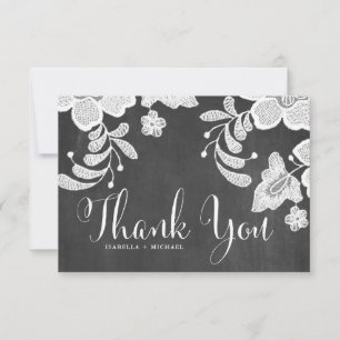 Rustic White Blommigt Snöre på Faux Chalkboard Tack Kort