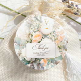 Rustic White Blooms Bröllop Tack Gåvor Etiketter