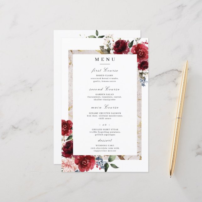 Rustic White Bröllop Elegant Rustic Blommigt (Fram/Back In Situ)