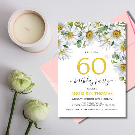 Rustic White Daisy Blommigt Botaniskt födelsedag Inbjudningar