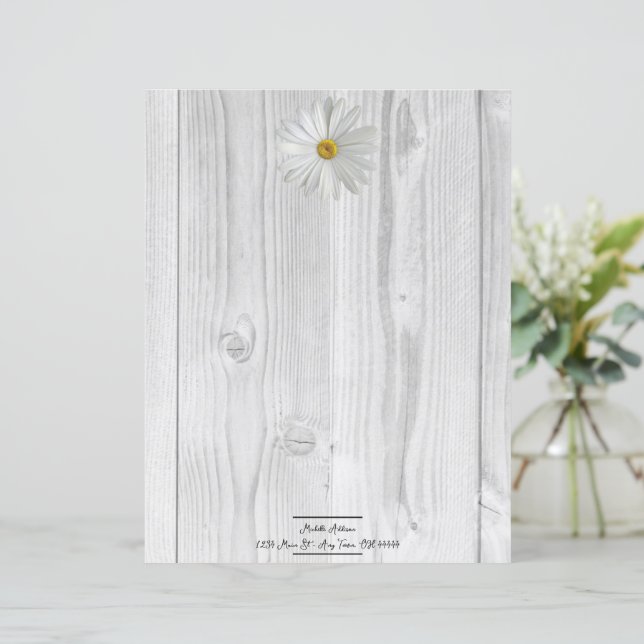 Rustic White Daisy Personlig Papprare Lakan (Stående Fram)