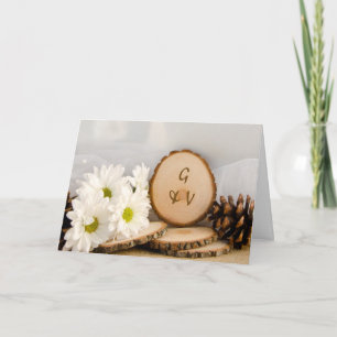 Rustic White Daisyn Skogen Bröllop Inbjudan