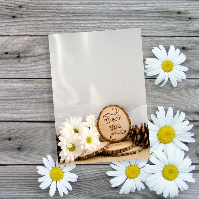 Rustic White Daisys Woodland Bröllop Tack (Skapare uppladdad)