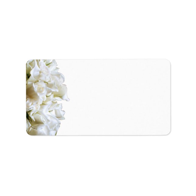 Rustic White Flowers Adressetiketter (Framsidan)