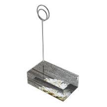 Rustic White Flowers Bordsnummer Holder