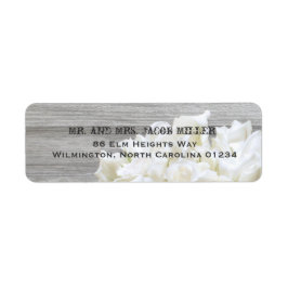 Rustic White Flowers Returetiketter Returadress Etikett