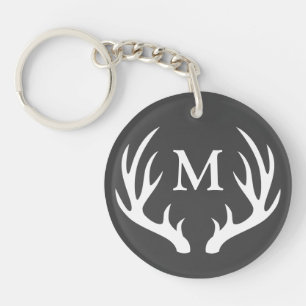 Rustic White Hjort Antlers Monogram