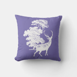 Rustic White Hjort Silhouette på Periwinkle Blue Kudde