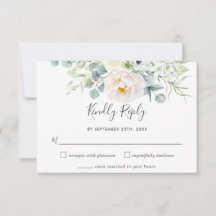 Rustic White Ivory Peony Blommigt Greenery Bröllop