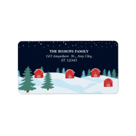 Rustic White-jul Adressetikett