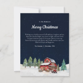 Rustic White jul Barn Julkort