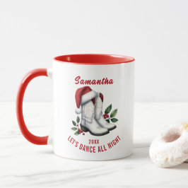 Rustic White Land CowboyBoots Mugg