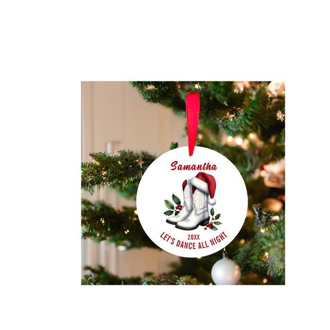 Rustic White Land CowboyBoots Ornament (Skapare uppladdad)
