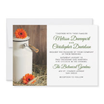 Rustic White Mjölk Jug med blommor Bröllop