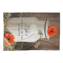 Rustic White Mjölk Jug med blommor