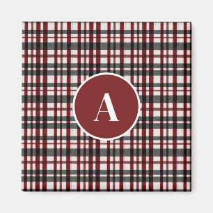 Rustic White och Red Play Mönster Magnet