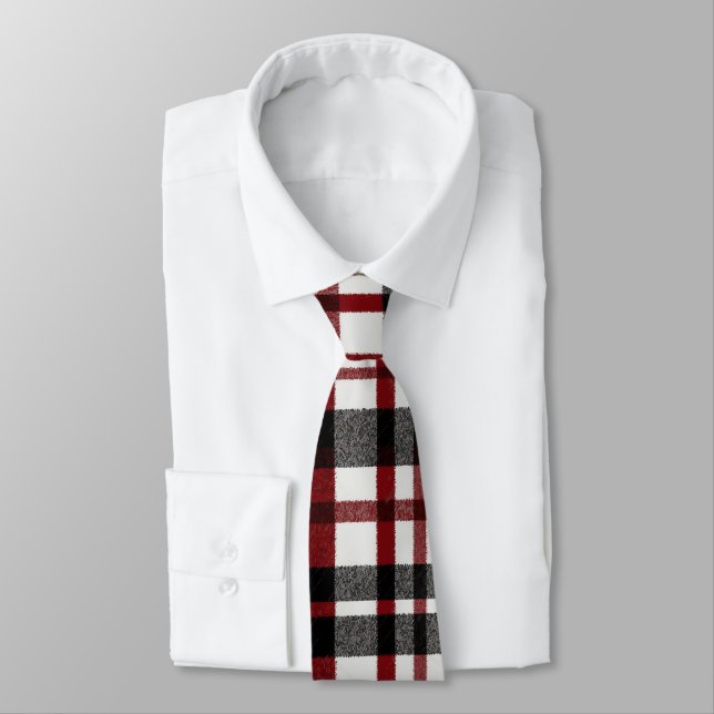 Rustic White och Red Play Mönster Slips (Bunden)