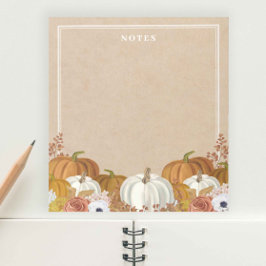 Rustic White Orange Pumpkin Anteckningsblock