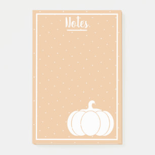 Rustic White Pumpkin & Harvest Orange Post-it Block