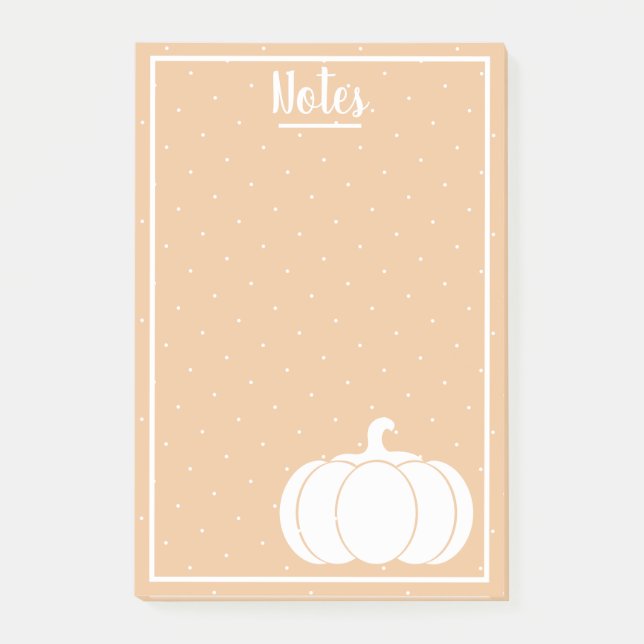 Rustic White Pumpkin & Harvest Orange Post-it Block (Framsida)