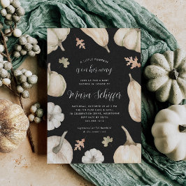 Rustic White Pumpkins Fall Baby Shower Inbjudningar