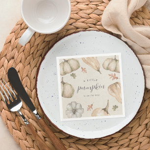 Rustic White Pumpkins Fall Baby Shower Pappersservett