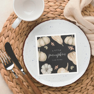 Rustic White Pumpkins Fall Baby Shower Pappersservett