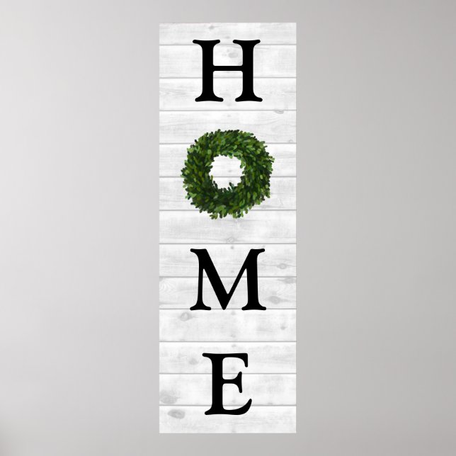 Rustic White Shiplap Wood Home Boxwood Wandeans Poster (Framsidan)
