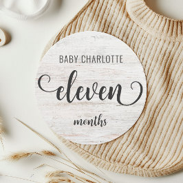 Rustic White Wood Baby Milestone 11-12 månaders te