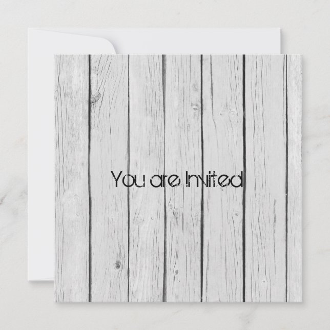 Rustic White Wood Baby Shower Inbjudningar (Framsida)