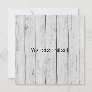 Rustic White Wood Baby Shower Inbjudningar