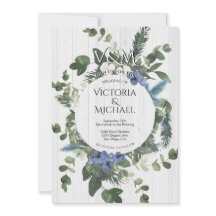 Rustic White Wood Blommigt & Gräs Forest Bröllop