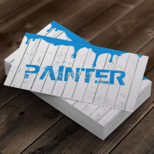 Rustic White Wood Blue Paint - droppning Visitkort