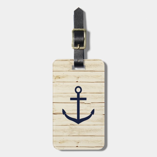 Rustic White Wood med Anchor Bagagebricka (Vertikal Framsida)
