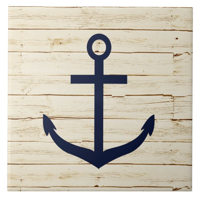 Rustic White Wood med Anchor Kakelplatta (Framsidan)