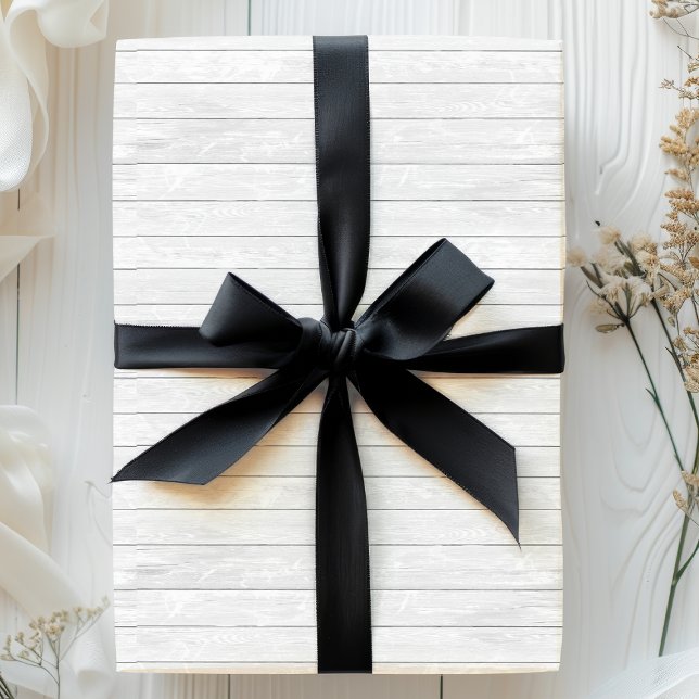 Rustic White Wood Presentpapper (Skapare uppladdad)