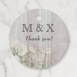 Rustic White Wood Rustic Bröllop eller Party Gåvor Etiketter