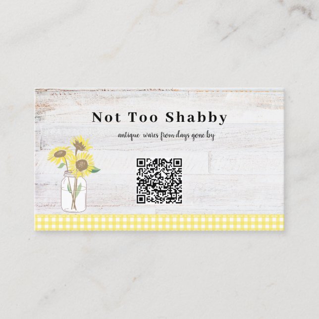 Rustic White Wood Shabby Cottage Chic Visitkort (Framsida)
