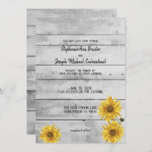 Rustic White Wood Sunwers Bröllop Card