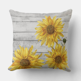 Rustic White Wood Sunwers Dekorativ kudde