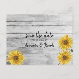 Rustic White Wood Sunwers Spara datumet Meddelande Vykort
