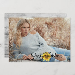 Rustic White Wood Sunwers Studenten Card Inbjudningar