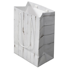 Rustic White Wood Tone Medium Gift Bag