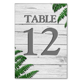 Rustic White Wood Typography Greenery Bordsnummer