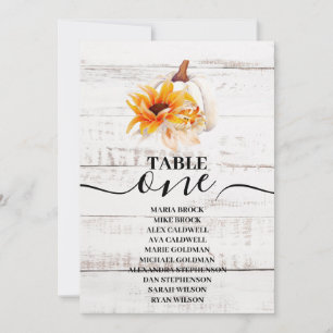 Rustic White Wood Watercolor Pumpkin Solros Inbjudningar