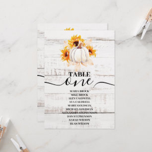 Rustic White Wood Watercolor Pumpkin Solros Inv. Inbjudningar