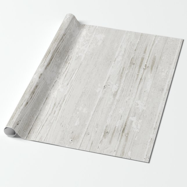 Rustic Whitewashed Wood Presentpapper (Utrullad)
